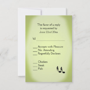 Menü "Green Music Wedding" RSVP Karte