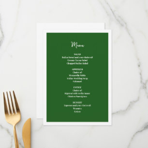 Menü "Green Wedding" Menükarte