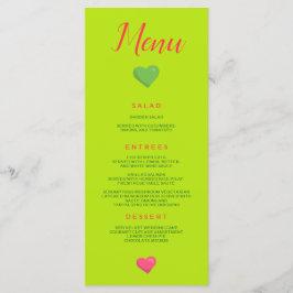 Menu Heart Wedding Green Menükarte