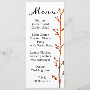 Menü "Hochzeit im Herbst" Menükarte
