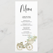 Menü Hochzeit, Jahrestag oder Event-Fahrrad