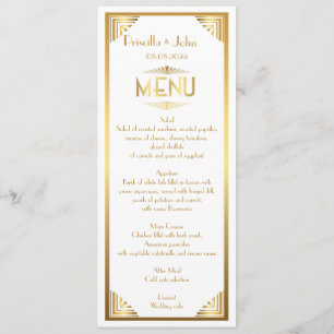 Menü Hochzeit, Menü Sitzung, großartige Gatsby, we Menükarte