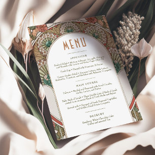 Menü Hochzeit Vintager Jugendstil von Mucha Invita Einladung