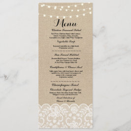 Menü-Hochzeits-Empfangs-rustikaler Menükarte