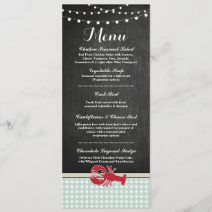 Menü Hochzeitsempfang Crawfish Boil Hummer Strand Einladung