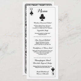 Menü Hochzeitsempfang Kartenspiel Ace of Clubs Einladung