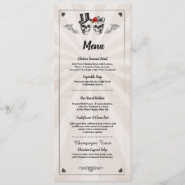 Menü Hochzeitsempfang Rustikale Skulls Rose Menus Einladung