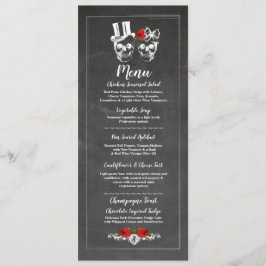 Menü Hochzeitsempfang Rustikale Skulls Rose Menus Menükarte