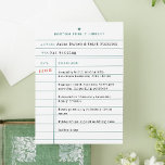 Menü "Hochzeitsmenü" für den Vintagen Bibliothekbu Save The Date<br><div class="desc">Vintages Library Book Karo Out Card Hochzeitsmenü - Erleben Sie die Nostalgie vergangener Zeiten mit unserer Vintagen Library Card Type Wedding Menu Karte. Diese einzigartige und bezaubernde Hochzeitskarte, die einer klassischen Bibliothekskarte ähnelt, Set den perfekten Ton für Ihre Vintage Hochzeit. Personalisieren Sie es mit Ihren Namen, Hochzeitstag und Menü. Bestellen...</div>