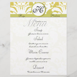 Menü "Hochzeitsmenü" für Limone und Gold Damask Mo