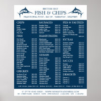 Menü im Restaurant "Fish & Chip"
