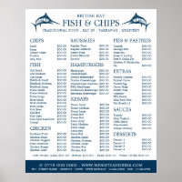 Menü im Restaurant "Fish & Chip"
