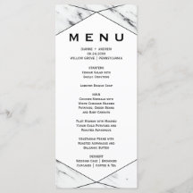 Menü-Karte für das Abendessen in weißem und schwar