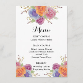 Menü-Karte für das Blumenmuster Menükarte