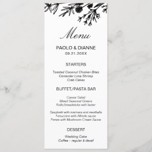 Menü-Karte für handgezeichnete botanische Blätter Menükarte
