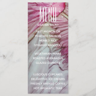 Menü-Karte für Hochzeiten Türkis und Lavendel Menükarte