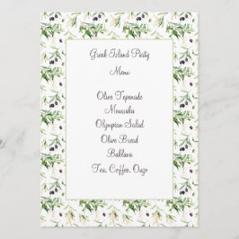 Menü-Karte für Wasserfarben und Folien Menükarte