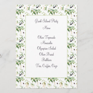 Menü-Karte für Wasserfarben und Folien Menükarte