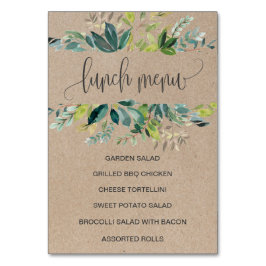 Menü "Kraft Foliage" Tischnummer