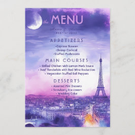 Menü + lieblicher Text Amour Éternel  Menükarte