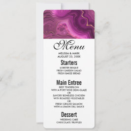 Menü "lila Amethyst" und "Gold Abstrakt Agate" Einladung
