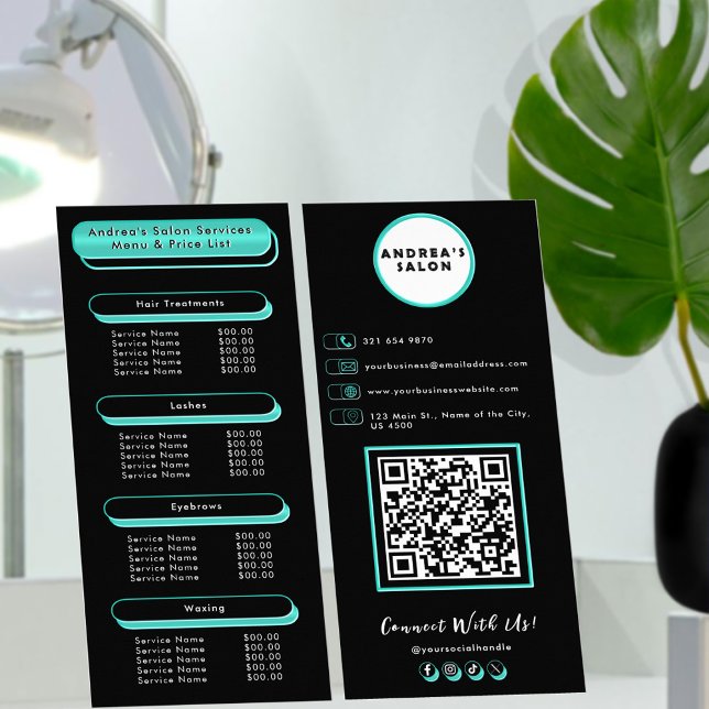 Menü "Logos und QR-Code" Beauty Salon Services "Aq (Von Creator hochgeladen)