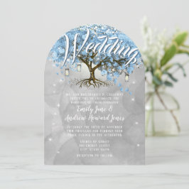 Menü Mason Jar Blue Heart Leaf Tree Wasserfarbe Einladung