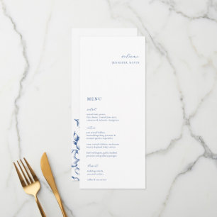 Menü "Minimalistische französische Blumenflora" Menükarte