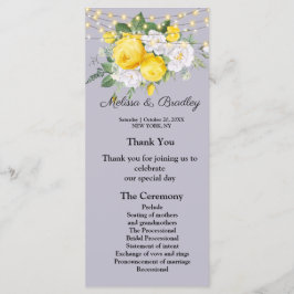 Menü mit rustikalen Lichtern mit gelber Blüte.Hoch Programm