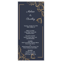 Menü "Navy & golden floral"