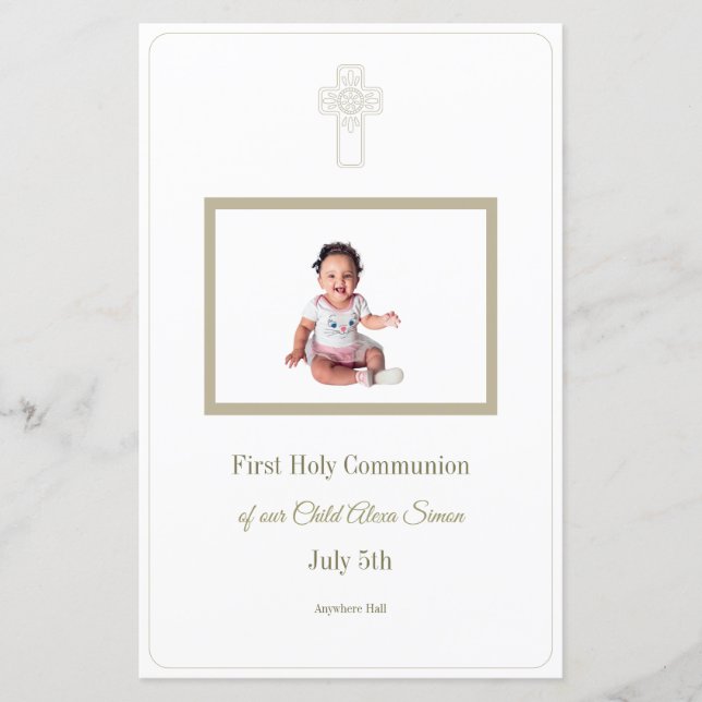 Menü "personalisiert Gold White First Holy" (Vorderseite)