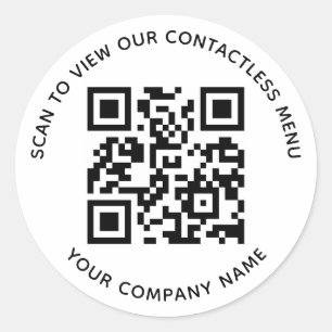 Menü QR-Code-Aufkleber rund mit individuellem Firm Runder Aufkleber