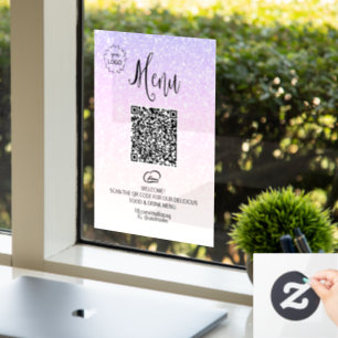 *~* Menü QR LOGO Ombre Glitzer Fensteraufkleber