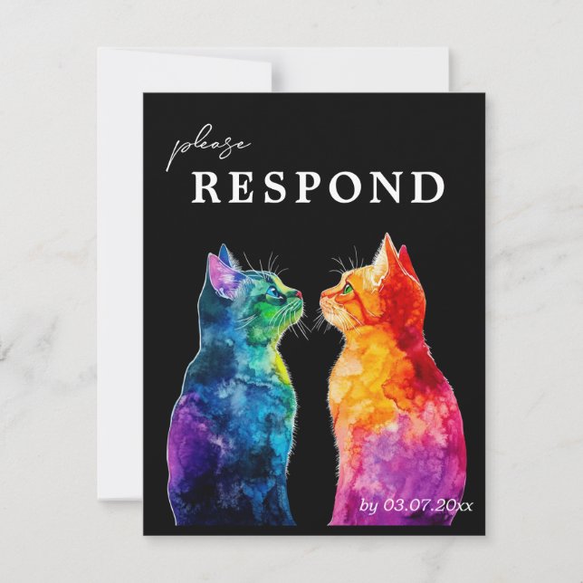 MENU + QR RSVP-Karte von "IHREN: Ein Regen. RSVP Karte (Vorderseite)