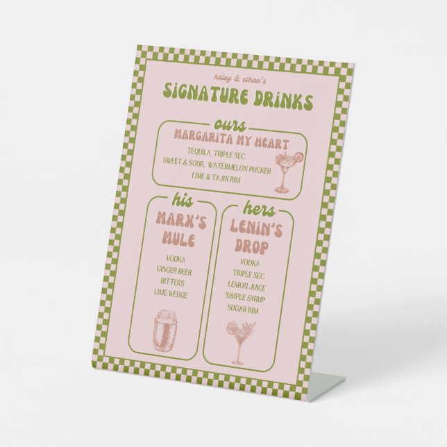 Menü "Retro Bar" Sockelschild (Vorderseite)