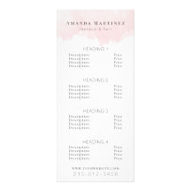 Menü "Rosa Watercolor Salon Price List"