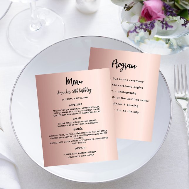 Menü-Rose Gold Geburtstagsparty (Von Creator hochgeladen)