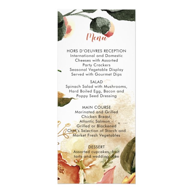 Menü "Rustikale Herbstfälle-Blume" (Vorne)