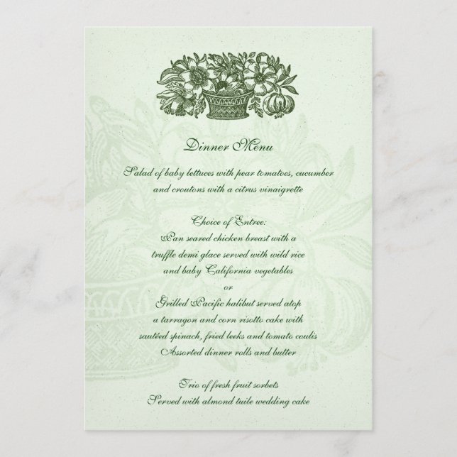 Menü "Sage Classic Blume" Menükarte (Vorderseite)