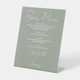 Menü "Sage Green Minimalistisch Script Bar" Sockelschild