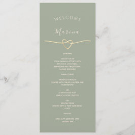 Menü "Sage Green Wedding" mit Gast Name Menükarte
