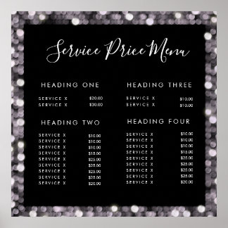 Menü "Service Price" für Glamour - Drucken Poster