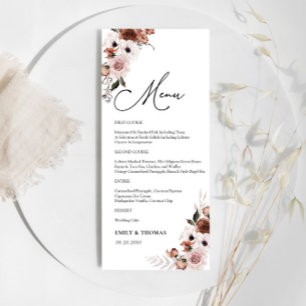 Menü "Silk Floral Brautparty" Menükarte