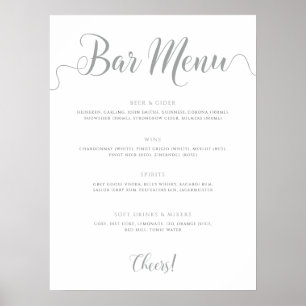Menü "Silver Bar Menu Wedding Drinks" Poster