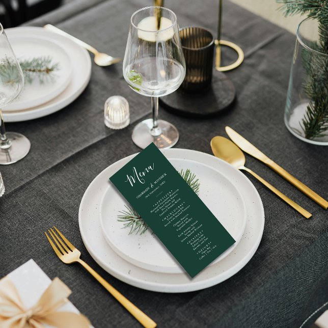 Menü "Smaragdgrün und Weiß" Menükarte (Von Creator hochgeladen)