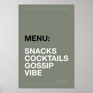 MENÜ: SNACKS – Lustiges Küchenposter Poster