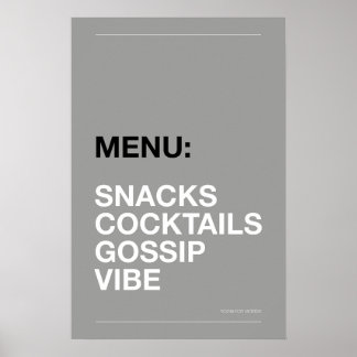 MENÜ: SNACKS – Lustiges Küchenposter Poster