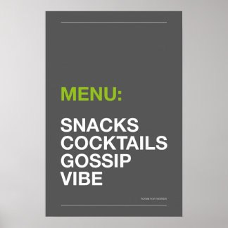 MENÜ: SNACKS – Lustiges Küchenposter Poster
