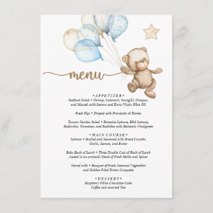 Menü Teddy Bear Baby Bear Baby Dusche