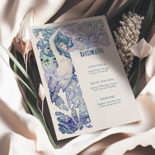 Menü Vintage Meerjungfrau Art Nouveau Einladung